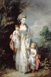 Mrs. Elizabeth Moody mit ihren Söhnen Samuel und Thomas